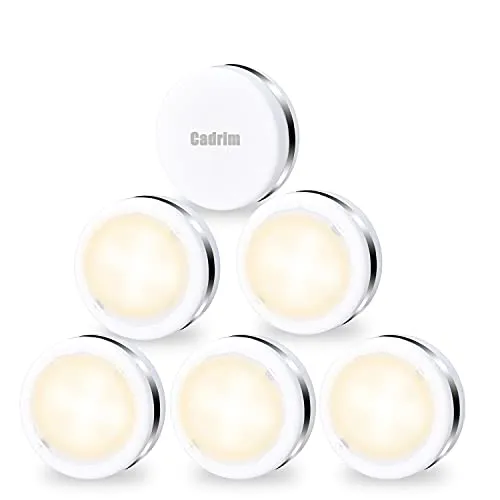 Cadrim RGB Schrankleuchten mit 2 Fernbedienung,LED Schrankbeleuchtung Nachtlicht Schranklicht 13 Farben RGB Schrank Lichter,Batteriebetriebene Schrankleuchten Beleuchtung Dimmbar (weiß 6)