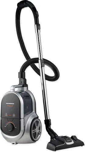 Heinner beutelloser Staubsauger, Zyklonsystem mit HEPA-12-Filter, ECO-Bürste, Leistung: 800 W, Saugleistung: 160 W, Staubbehältervolumen: 2,5 l, Teleskop-Metallrohr, Kabellänge: 5 m, Farbe: Grau