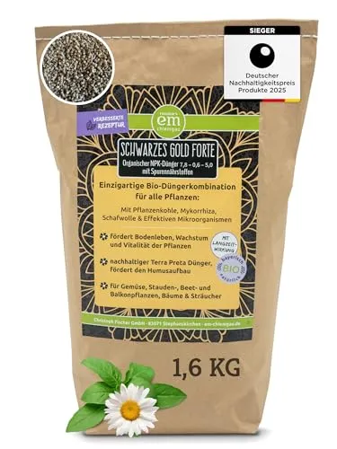 EM-Chiemgau® Organischer Bio Universal Langzeitdünger - Langzeitdünger mit Pflanzenkohle und Mykorrhiza für kräftige Pflanzen und stabile Ernten. Ideal für alle Pflanzen im Garten und Hochbeet – sorgt für optimale Nährstoffverfügbarkeit und gesunden Boden.