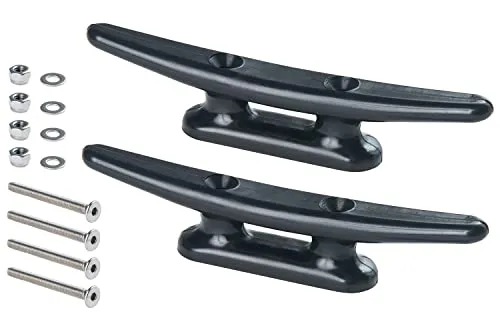 New Marine 2 Nylonklampen inkl. V4A-Schrauben (Schwarz, 125mm)