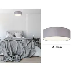 Smartwares LED Deckenleuchte mit Dimmfunktion - Moderne 30cm Deckenlampe mit grauem Stoffschirm, dimmbar und inklusive 5W LED, ideal für stilvolle Beleuchtung in jedem Raum.