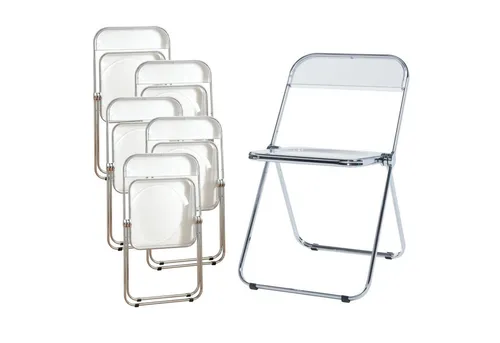 [en.casa] Klappstuhl Pornainen 6er Set in weiß von [en.casa]