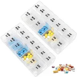 2x Pillendose 7 Tage mit Blindenschrift