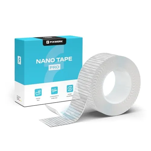 Nano Tape - Transparentes Klebeband mit extra starker Haftung - Transparente Klebebänder: Wiederverwendbar, wasserfest und ideal für glatte Oberflächen – perfekt für Heim, Schule und Büro!