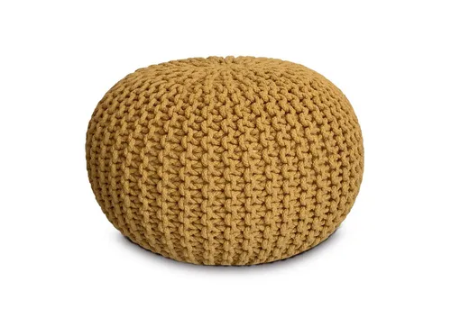 Amagohome Strickhocker XXL Pouf Ø55 H37cm in gelb von Amagohome