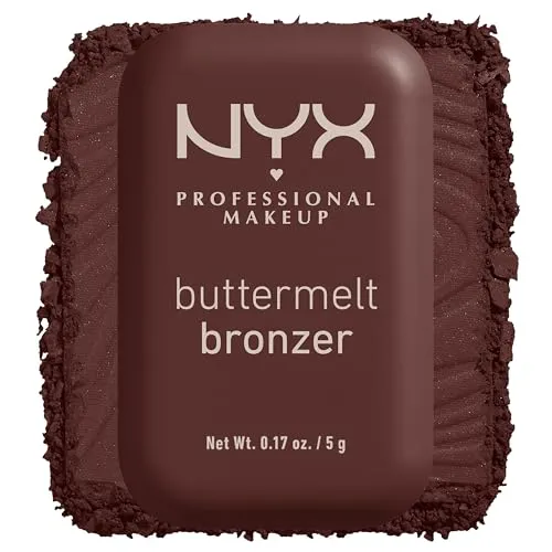 NYX Professional Makeup Buttermelt Bronze Bronzer für Gesicht und Körper, Mit Shea Butter, Mandelbutter & Mangobutter, Für eine sonnengeküsste Bräune, Farbe: Butta Than U, 1 x 5 g