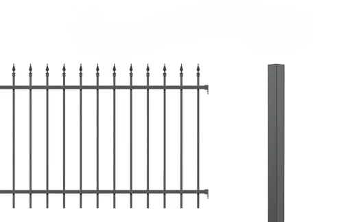 Alberts Zierzaun Chaussee - Komplettset 120 cm, 6 m, anthrazit - Gartenzäune aus langlebigem Aluminium mit viktorianischem Design, ideal zum Einbetonieren. Korrosionsbeständig und elegant für eine dauerhafte Zaunlösung.