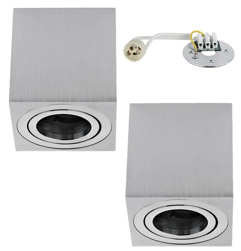 Sweet LED Aufbauleuchte 2er Set GU10 - Schwenkbare Deckenspots in Aluminium - Aufbaustrahler aus hochwertigem Aluminium, schwenkbar für individuelle Lichtgestaltung, ideal für Wohnzimmer, Schlafzimmer oder Flur.