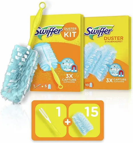 Swiffer Staubwedel Swiffer Staubmagnet Handgriff + 15 Tücher Staubwedel ideal gegen Staub