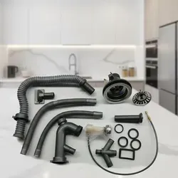 Edelstahlspüle Zubehörpaket 14-tlg. für Küchenspülen - Praktisches Zubehörpaket für Spülen, inklusive Abflussrohr und Siphon. Ideal für moderne Küchen und vielseitig einsetzbar in jedem Raum.