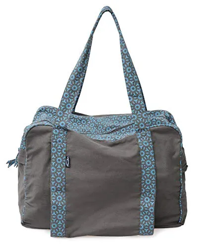 Yogatasche Twin Bag - Take Me Two - Taupe/Türkis - Stylische Yogatasche in taupe und türkis, ideal für deine Yoga-Ausrüstung. Aus hochwertiger Baumwolle, bietet Platz für alles Wichtige und überzeugt durch ihr modernes Design.