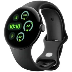 Google GA05757-DE Pixel Watch 3 - WiFi Smartwatch in Obsidian mit hochwertigem Actua-Display und erweiterter Fitbit-Lauftraining-Funktion für einen aktiven Lebensstil