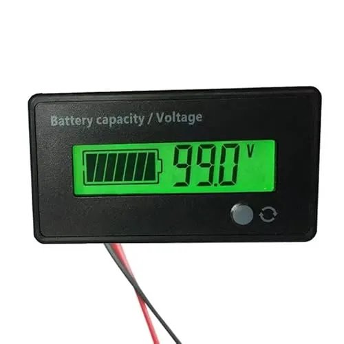 Switian Universal Batterietester für 12V-84V Blei-Säure/Li-Ion Batterien – LCD-Voltmeter mit Kapazitätsanzeige, Einfache Montage & Wasserdichtes Display (Grün)