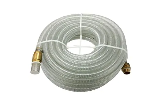 CHM GmbH 1 Zoll Saugschlauch Garnitur mit Messing-Rückschlagventil - Pumpenzubehör: 25 Meter langer Saugschlauch mit robustem Messing-Rückschlagventil, ideal für effizientes Pumpen und Gartenbewässerung.