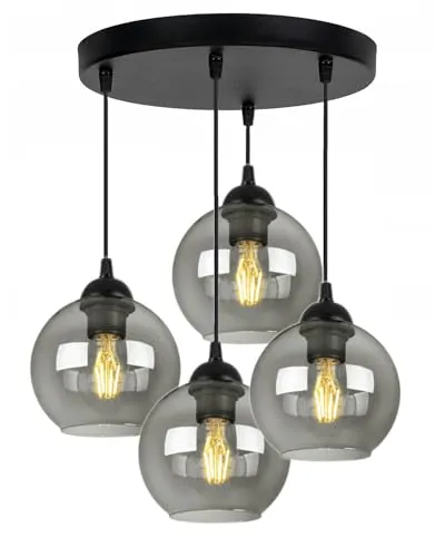 FKL DESIGN Home Deco Deckenlampe Pendellampe Hängelampe Wandlampe Tischlampe Leuchte Pendelleuchte Kugel Schwarz Grau Weiß Lampe aus Serie N100 verschiedene Varianten (EZ4)