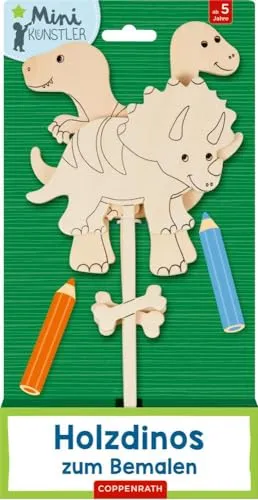 Produktbild Holzdinos zum Bemalen: Tyrannosaurus, Triceratops, Brachiosaurus (Mini-Künstler)