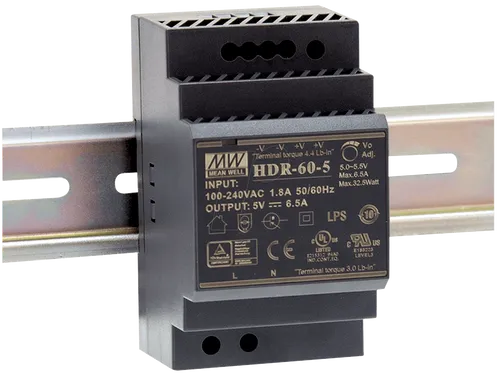 Mean Well HDR-60-48 Hutschienen-Netzteil - Diverse Netzteile mit 48 V/DC, 1.25 A und 60 W, ideal für industrielle Anwendungen und zuverlässige Stromversorgung auf der Hutschiene.