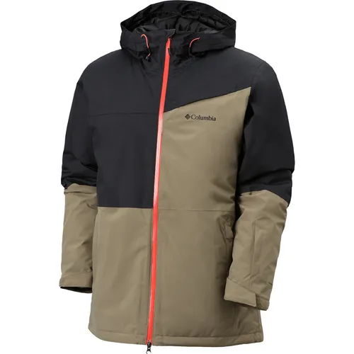 Columbia Iceberg Point II Jacket - Herren Skijacke in stone green, black (397) L - Herren Skijacke mit wasserdichter Omni-TECH Technologie und Omni-HEAT Wärmereflexion für optimalen Schutz und Komfort auf der Piste.
