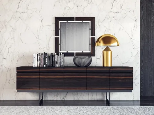 Luxus Esszimmer Sideboard mit Spiegel – Modernes Design