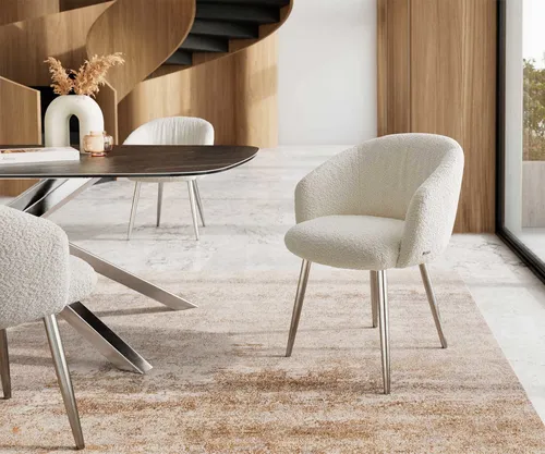 DELIFE Esszimmerstuhl Caja-Flex mit Armlehnen in weiß von Delife