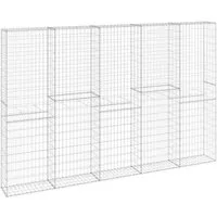 Gabionenwand mit Abdeckung - Gabionenkorb aus verzinktem Stahl von vidaXL - Moderne Gabionenwand für Garten und Gewerbe, einfach zu montieren, mit hoher Belastbarkeit und Abdeckung für optimalen Schutz.