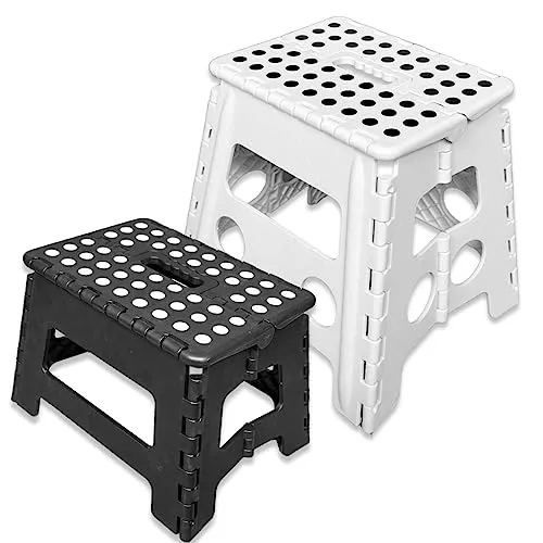 Faltbarer Tritthocker 39cm - Klapphocker mit Handgriff - Praktischer Tritthocker aus Kunststoff, platzsparend und bis 120 kg belastbar. Ideal für den sicheren Aufstieg in Haushalt und Garten.