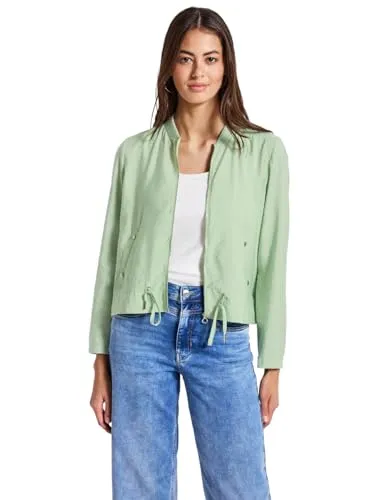 STREET ONE Damen A212724 Blouson - Sommerliche Leichtigkeit in Soft Jade Green - Funktionsjacken mit Rundhalsausschnitt, seitlichen Taschen und Tunnelzug für eine taillierte Passform, aus einem angenehmen Viskosemix für optimalen Tragekomfort.