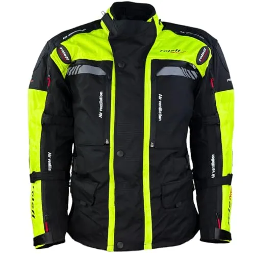 Roleff 1123 Enduro-Motorradjacke mit Protektoren | Offroad Jacke in Neongelb