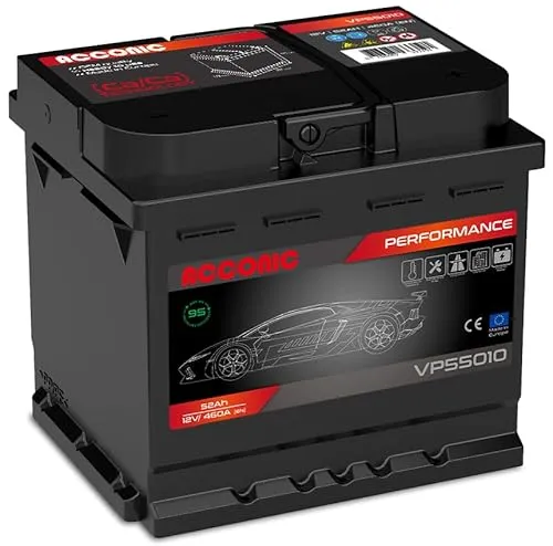 Acconic VP55010 Performance 52Ah Autobatterie ersetzt 45Ah 50Ah 52Ah 53Ah (207x175x190mm)