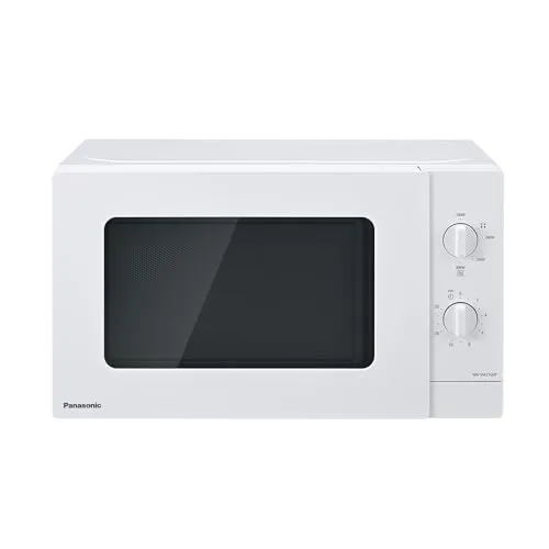 PANASONIC NN-SM21QWEPG Mikrowelle (800 Watt) - Mikrowelle freistehend mit 800 Watt, einfache Bedienung durch Drehregler und fünf Mikrowellenstufen für vielseitige Garmethoden.