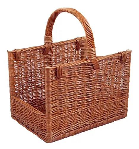 Kaminholzkorb rechteckig, braun, T 39cm x B 32cm x H 29cm