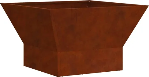 vidaXL Feuerstelle Quadratisch Schwarz 60x60x35 cm aus Cortenstahl