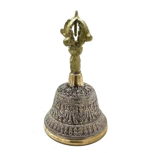 Tibetan Artisans Große Tingsha-Glocke, Messing, TTB-07, 7,5 x 13 cm, 275 g