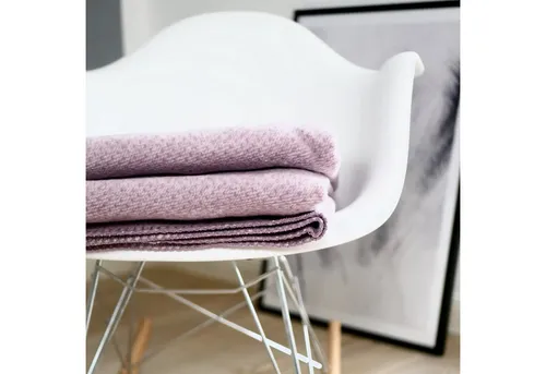 Wolldecke EMMA Premium Kuscheldecke aus 100% Bio-Baumwolle in lila von RIEMA Germany