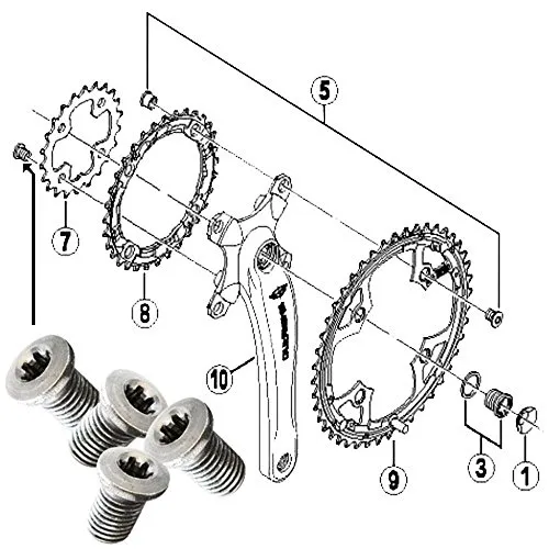 SHIMANO Ersatzteil FCM540 Innen-C-Ring-Schrauben, 4 Stück