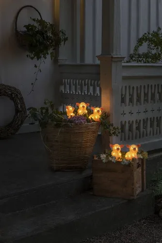 Konstsmide LED Acryl Schweine 5-er Set, pink in pink von Konstsmide