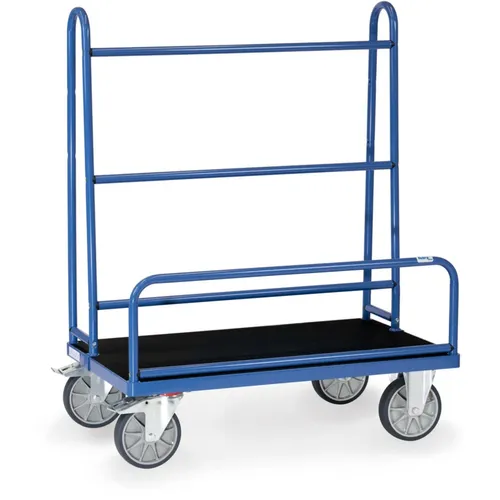 Fetra Plattenwagen 4431 - Robuster Transportwagen mit Gummireifen - Plattenwagen für den sicheren Transport von empfindlichen Materialien. Mit rutschhemmender Plattform und einer Tragkraft von 600 kg ideal für Baustellen und Werkstätten.