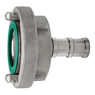 Storz-Kupplung drehbar aus Edelstahl V4A, Storz-Größe 25-D - Bewässerungssystem mit drehbarem Schlauchstutzen aus hochwertigem V4A Edelstahl, ideal für Anlagenbau und Chemische Industrie, max. Betriebsdruck 16 bar.