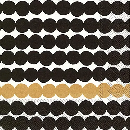 Boston International Ideal Home Range Servietten Rasymatto, Schwarz/Gold, 20 Stück