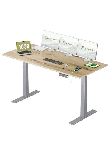 ERGOFINO Schreibtisch DT20LT höhenverstellbarer Schreibtisch (180x80 cm, 2 Motoren, höhenverstellbarer schreibtisch gestell), 3-Memory-Steuerung (Schwarz), mit Tischplatte
