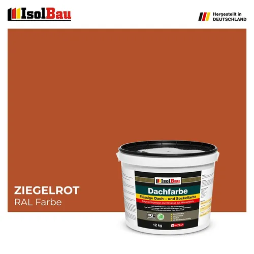 Dachfarbe Sockelfarbe Ziegelrot 12kg Fassadenfarbe RAL Farbe Nano Polymermembran