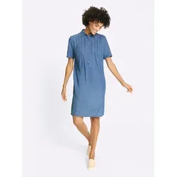 Sieh an! Etuikleid Jeans-Kleid Kurzarm blau 54