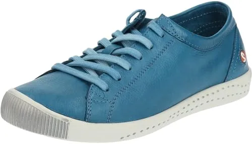 Softinos Komfort Schnürschuhe Damen 31373639303631 Blau 40 EU - Halbschuhe aus Naturleder im Metallic-Look, ideal für vielseitige Anlässe. Die herausnehmbare Innensohle sorgt für individuellen Komfort. Perfekt für Damen, ganzjährig tragbar.