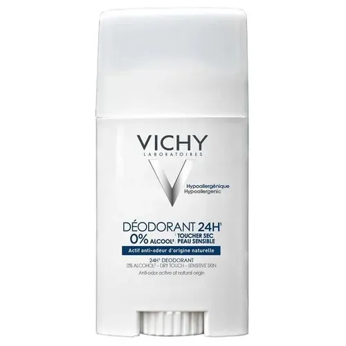 Vichy Deo Stick hautberuhigend 40 ml - Hautberuhigendes Deo für empfindliche Haut, 24h Schutz gegen Gerüche ohne Rückstände, ideal für Herren und Damen.
