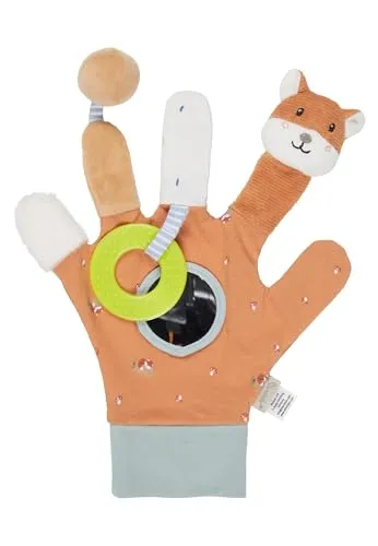Sterntaler Spielhandschuh Fuchs Filou - Baby & Kinder Fingerpuppen Spielzeug mit Rassel, Knisterpapier & Spiegel - Motorikspielzeug zum Greifen & Förderung der Sinne - Geschenkidee - Unisex