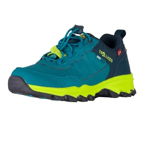 Trollkids Kids Trolltunga Hiker Low XT 39, Harbor Blue - Wanderschuhe für Kinder, wasserdicht und atmungsaktiv mit verstärkter Zehenpartie für optimalen Schutz beim Spielen in der Natur.