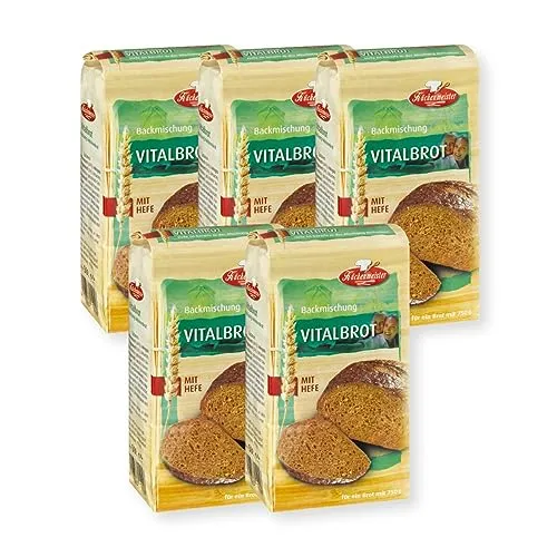 BIELMEIER KÜCHENMEISTER Brotbackmischung Vital-Brot 5 x 500 g I Brotbackmischungen für Brotbackautomat & Ofen I Brot mit Backmischung einfach gemacht
