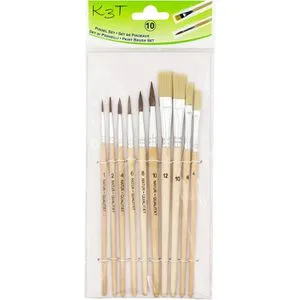 TSI Pinsel Pinselset 49410, mit 6 Haar- und 4 Borstenpinseln, 10 Stück