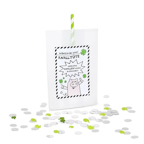 TRENDHAUS 956064 Party Knalltüte (6er-Set) - Konfetti-Wunschtüten für jeglichen Anlass (Hochzeit, Geburtstag, Silvester, usw.)