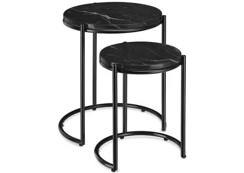 TecTake Beistelltisch Ellsa 2er Set in schwarz von tectake